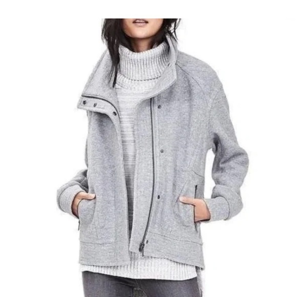 BANANA REPUBLIC Gray Cocoon Zip Jacket Size XS - Picture 1 of 10